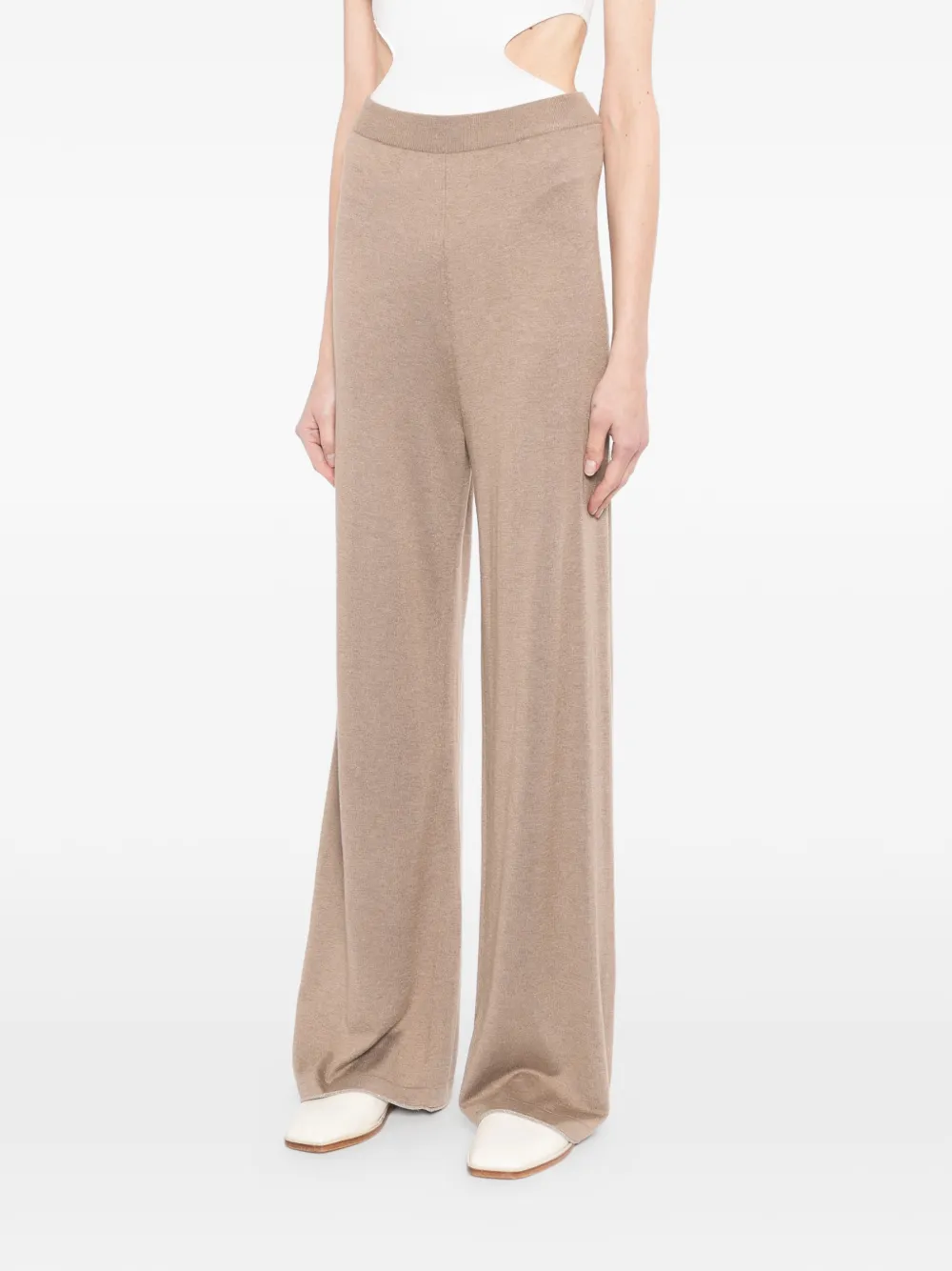 N.peal Knitted Wide-leg Trousers - Neutrals 