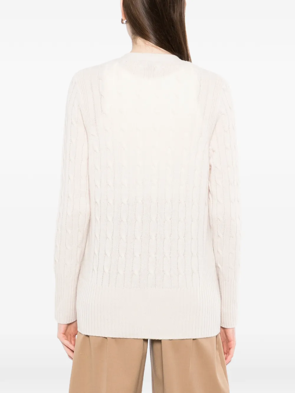 N.Peal Kabelgebreid vest Beige