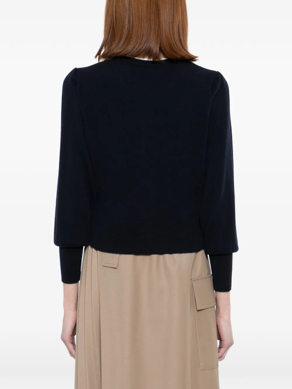 N.Peal Vest met ronde hals en kanten afwerking Blauw
