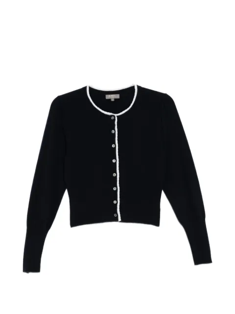 N.Peal — lace trim crew neck cardigan