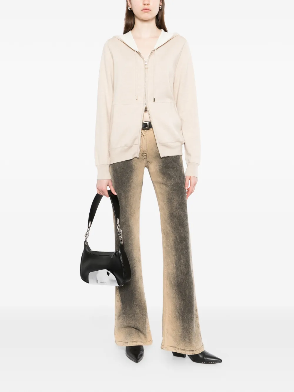  N.peal Doublefaced Knit Zip-up Hoodie - Neutrals 
