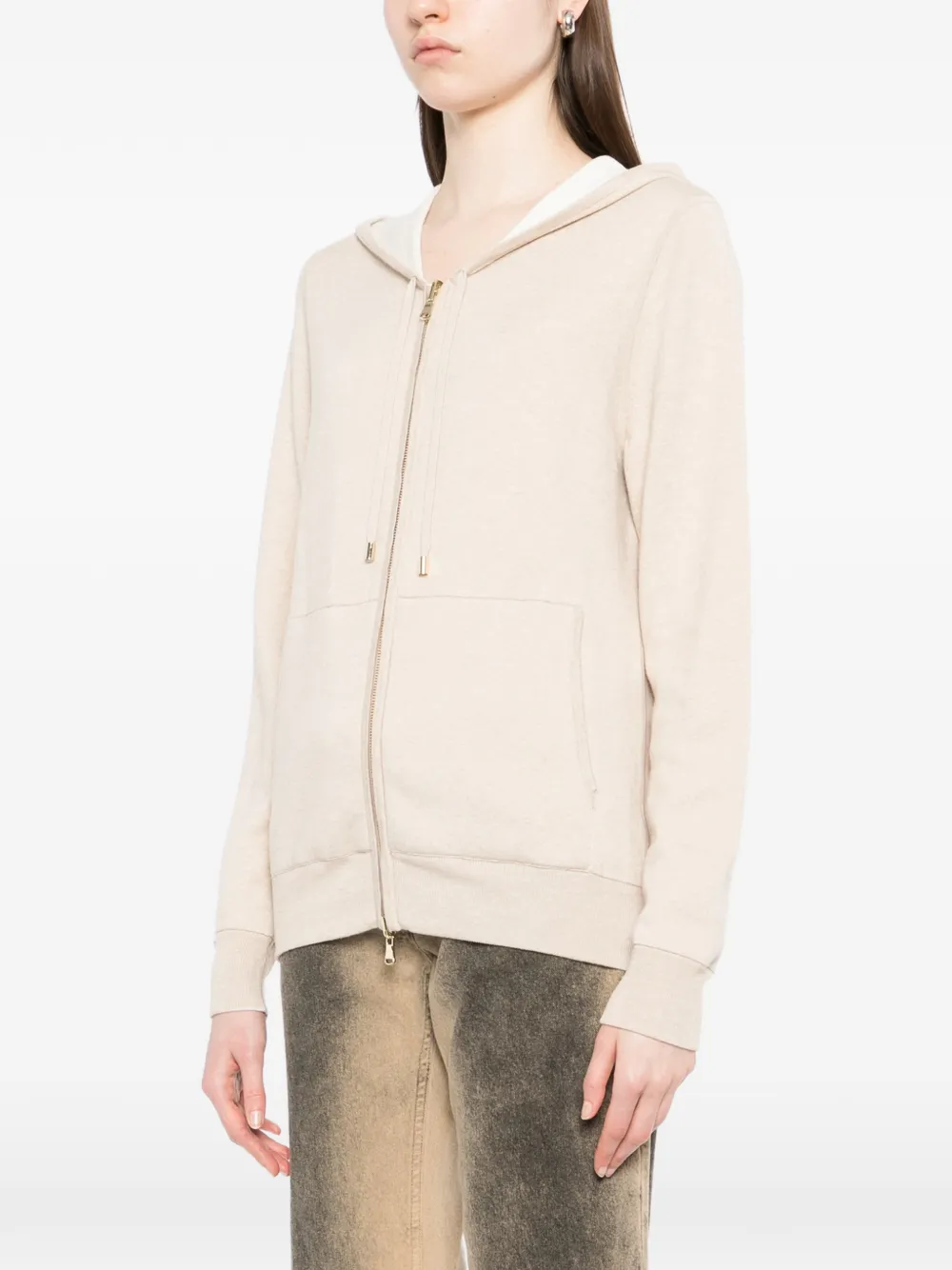  N.peal Doublefaced Knit Zip-up Hoodie - Neutrals 
