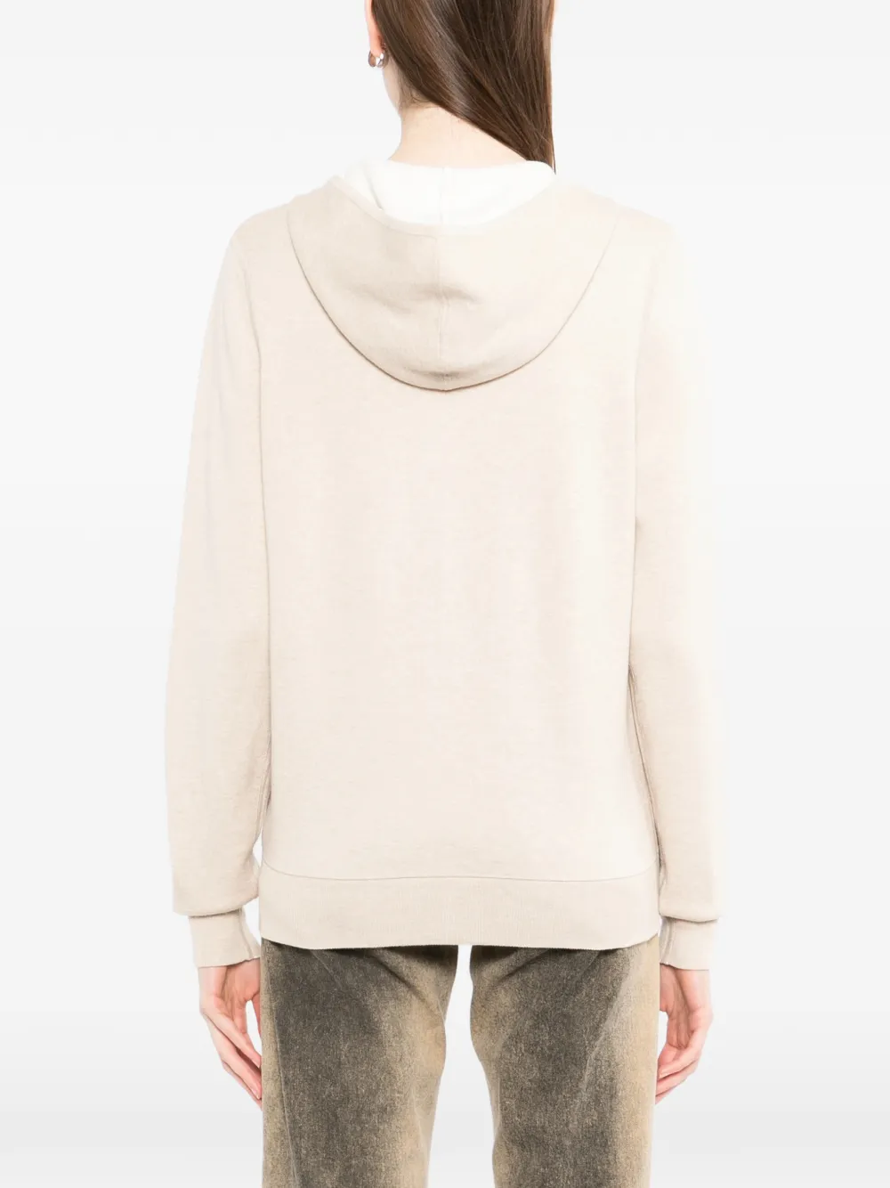 N.Peal Omkeerbare gebreide hoodie met rits Beige