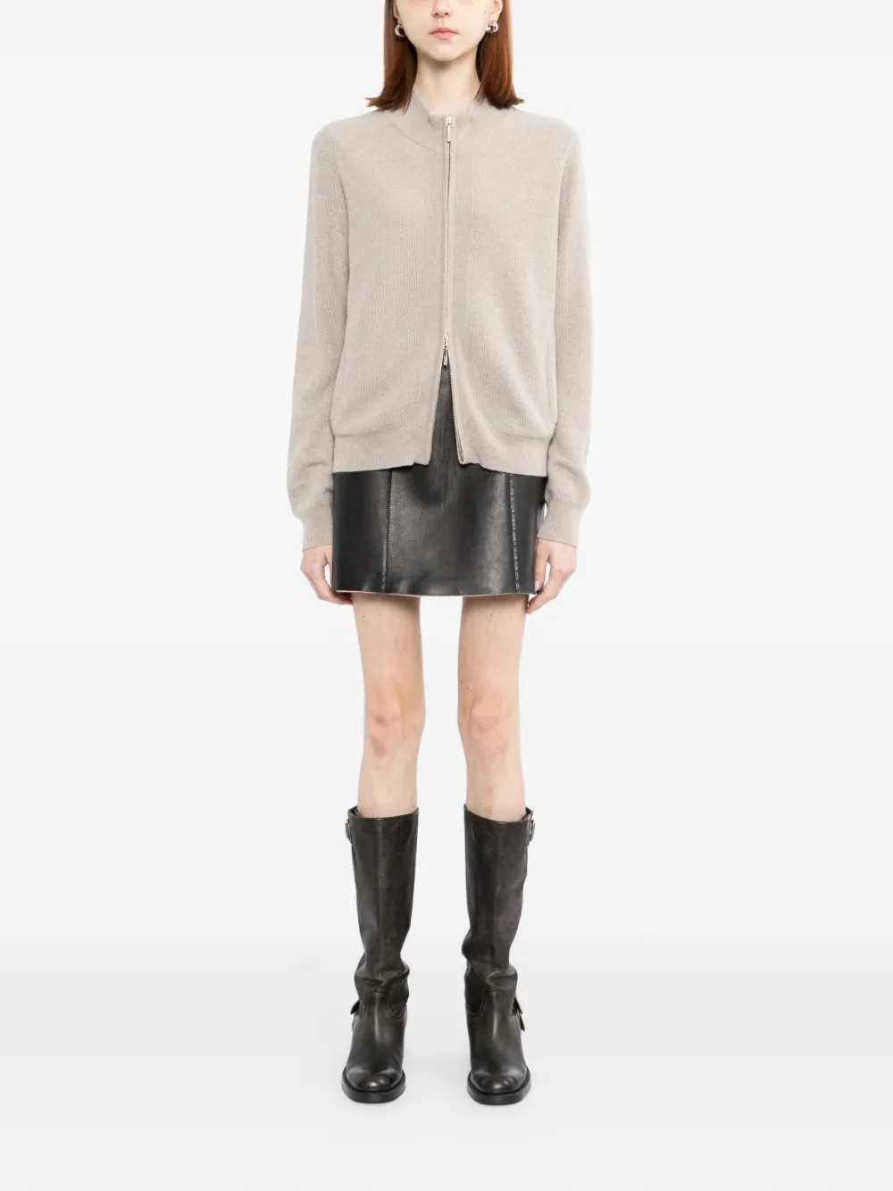  N.peal Honeycomb Cardigan - Brown 