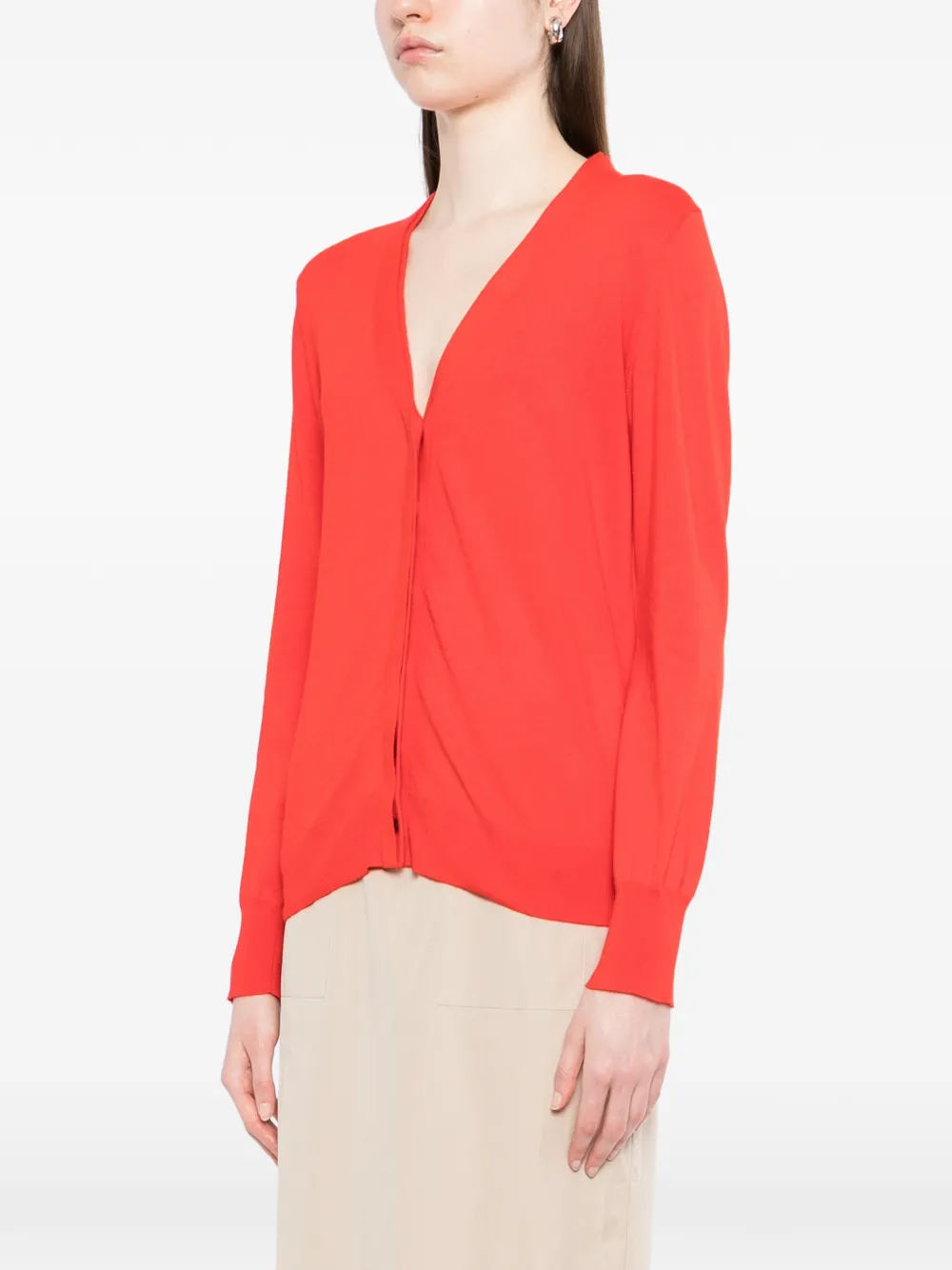  N.peal V-neck Cardigan - Red 