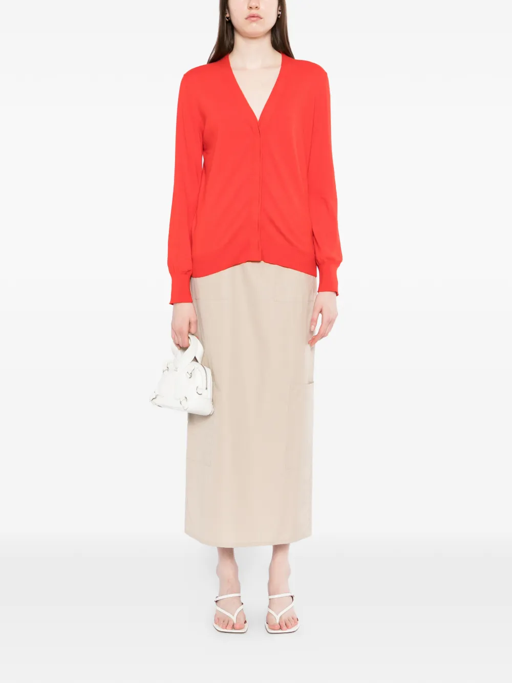  N.peal V-neck Cardigan - Red 