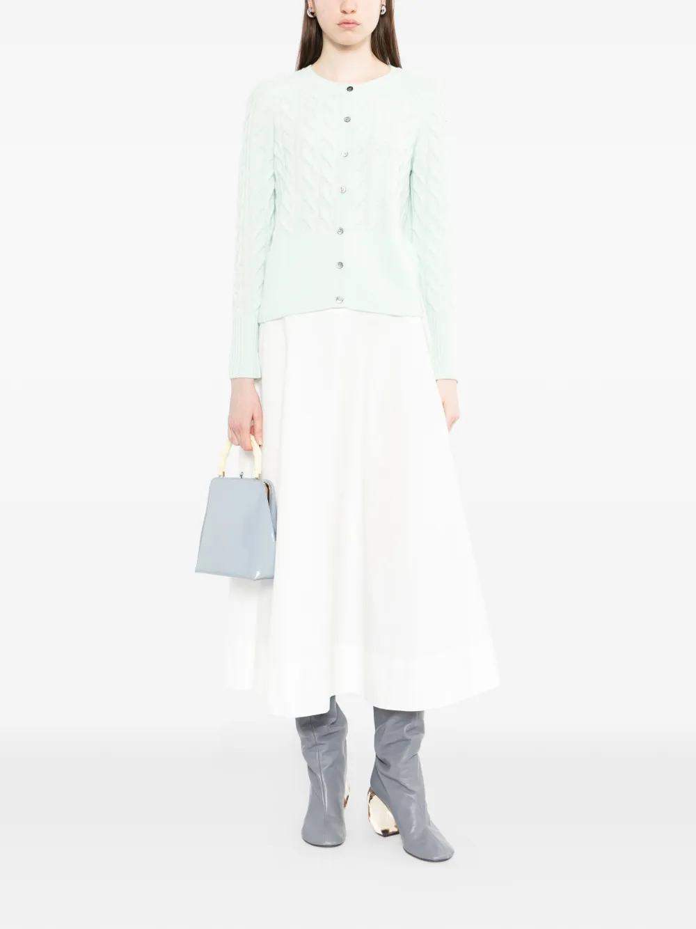  N.peal Cable Myla Cardigan - Green 