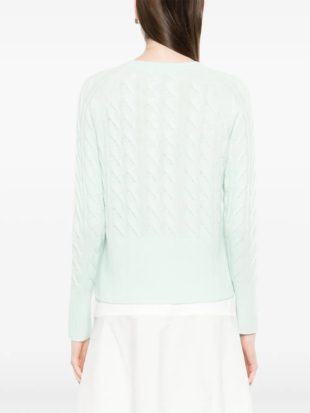 N.Peal Cable Myla vest Groen