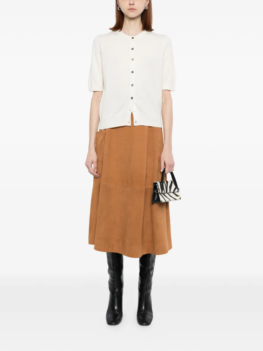  N.peal Cashmere Short-sleeves Cardigan - Neutrals 