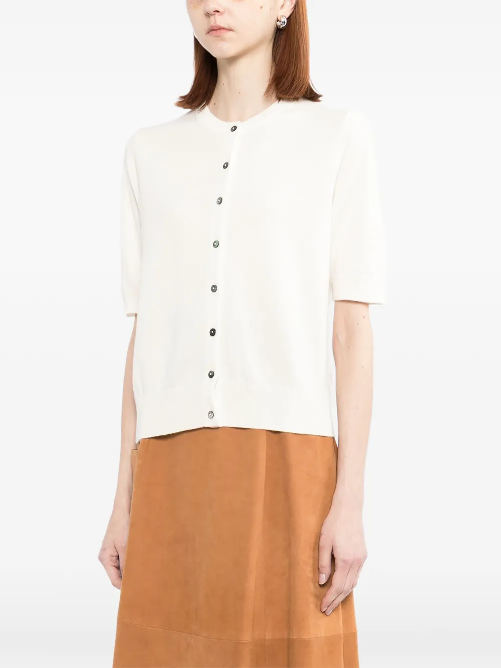  N.peal Cashmere Short-sleeves Cardigan - Neutrals 