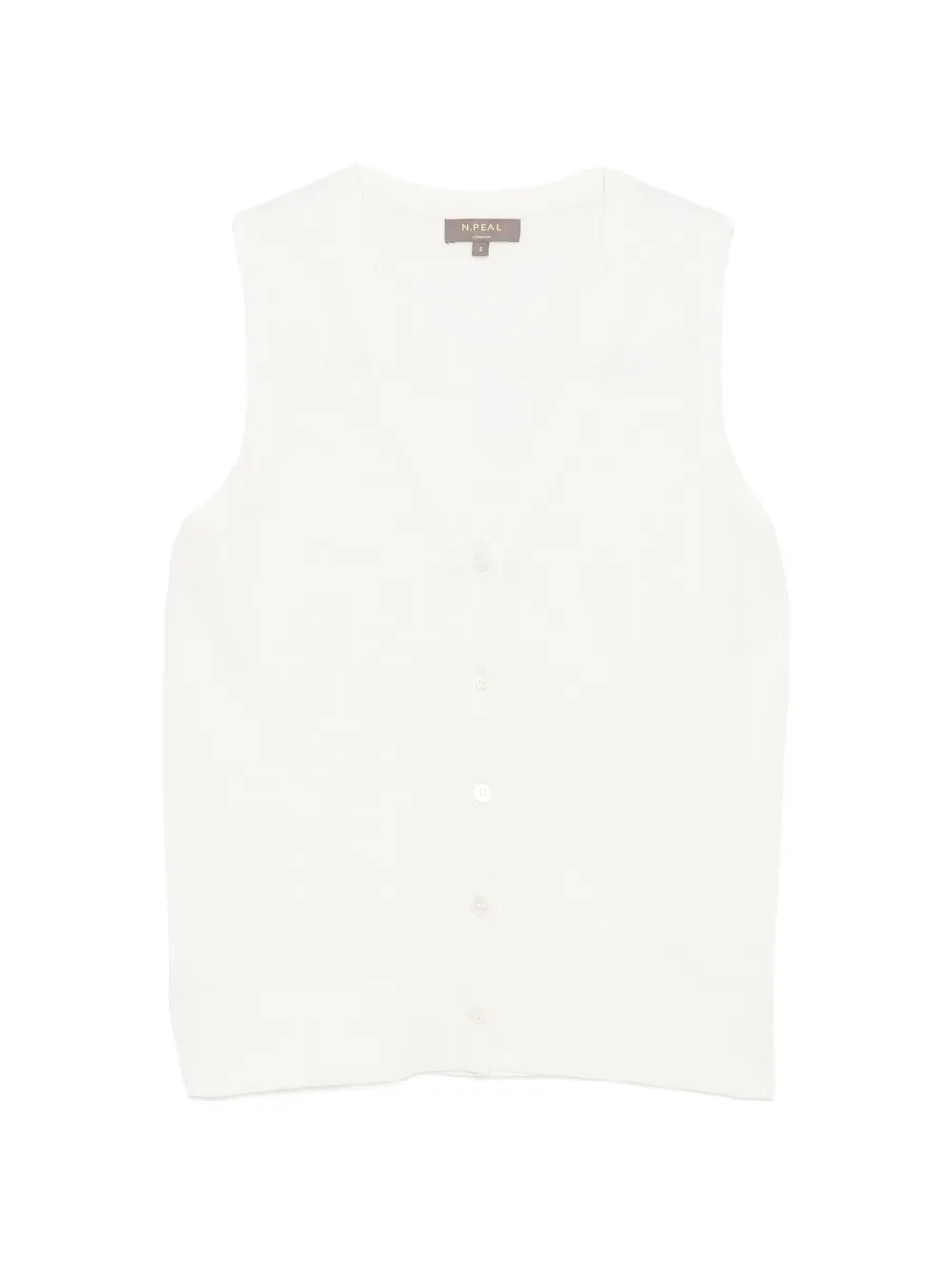 N.Peal Canotta Selene con scollo a V - Bianco