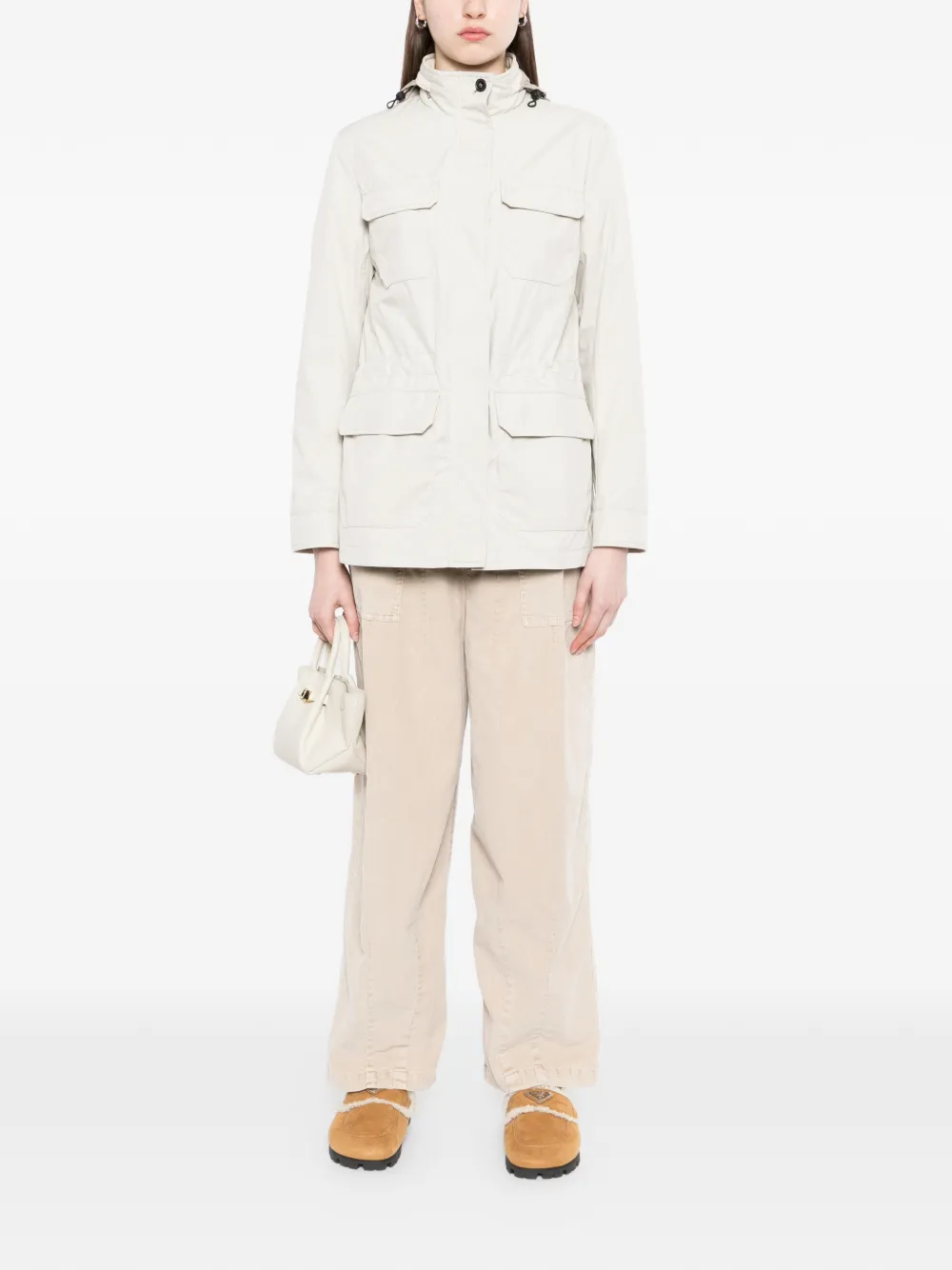  N.peal Hooded Pocket Jacket - Neutrals 