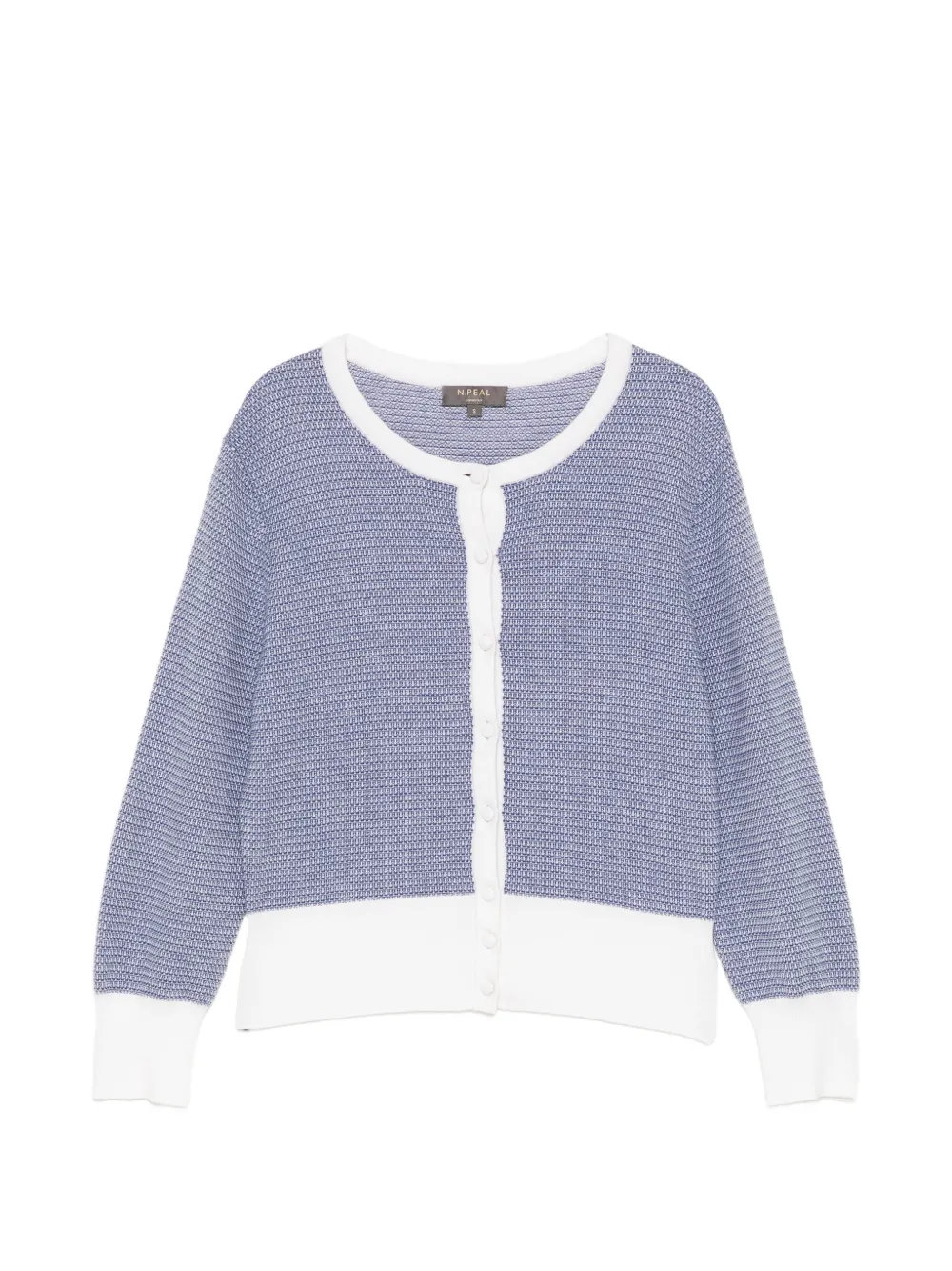 N.Peal Cardigan con effetto jacquard - Blu