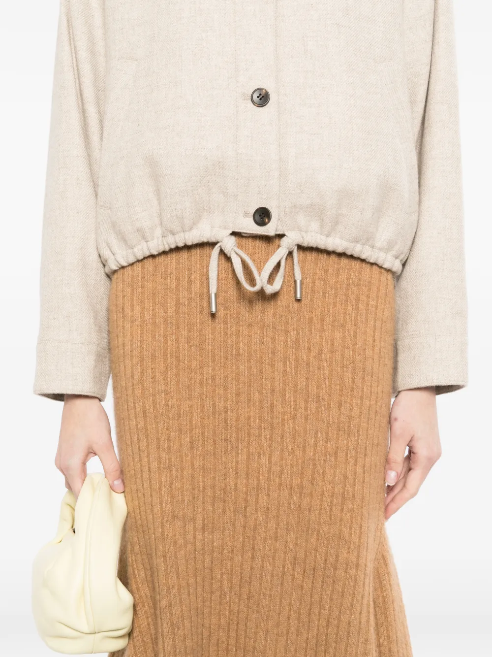 N.Peal Jack met trekkoord en knoop Beige