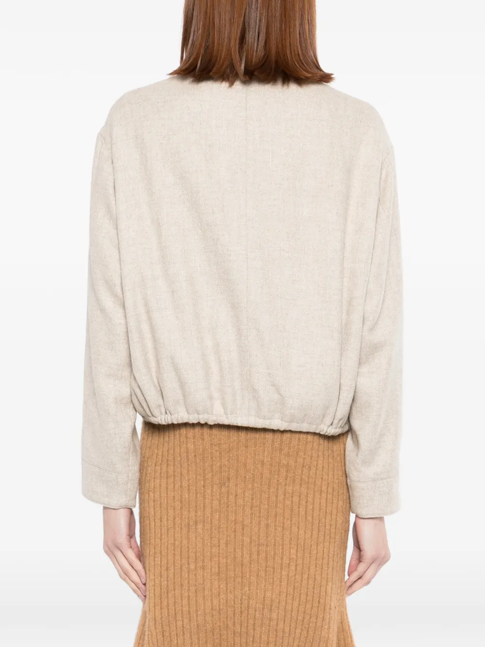 N.Peal Jack met trekkoord en knoop Beige