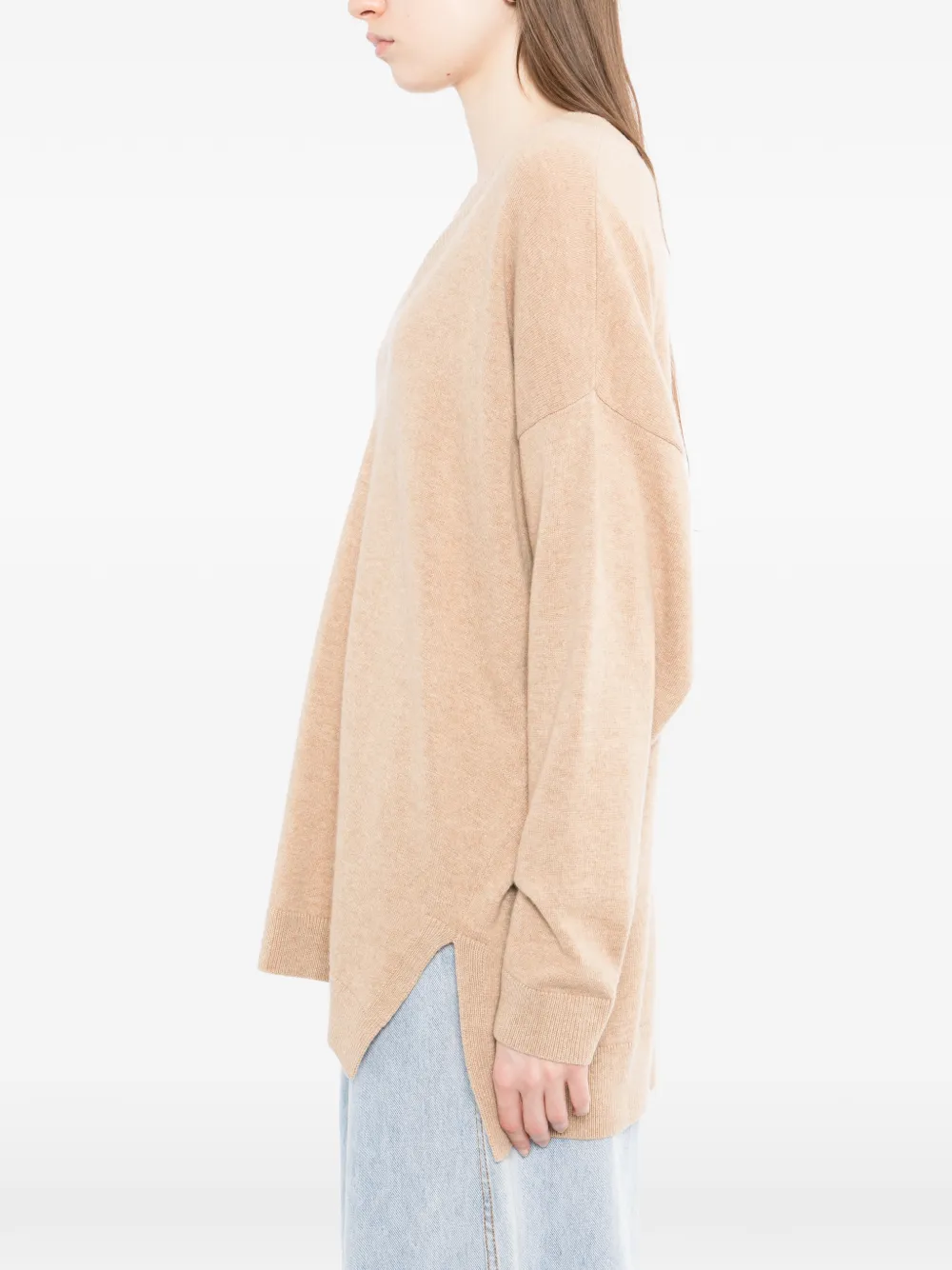 N.Peal Trui met V-hals Beige