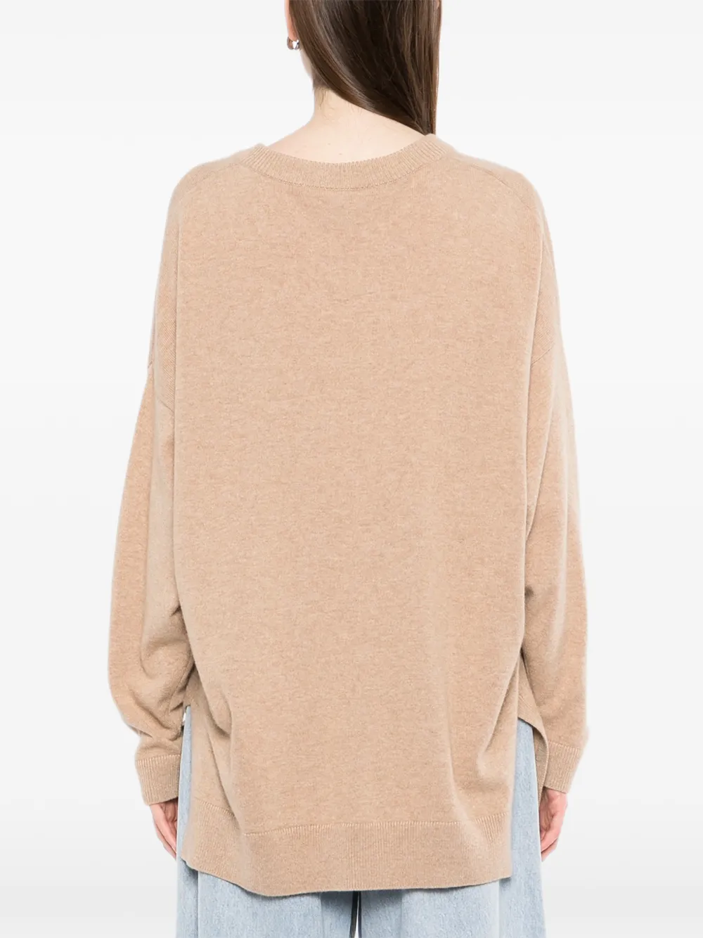 N.Peal Trui met V-hals Beige