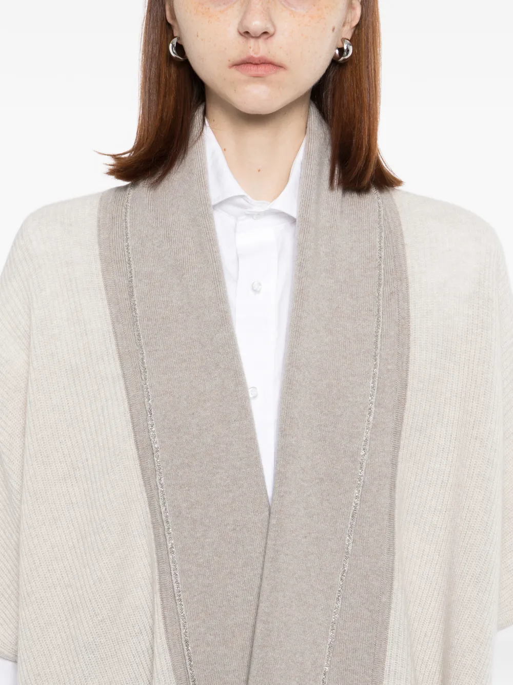 N.Peal Geribbeld vest Beige