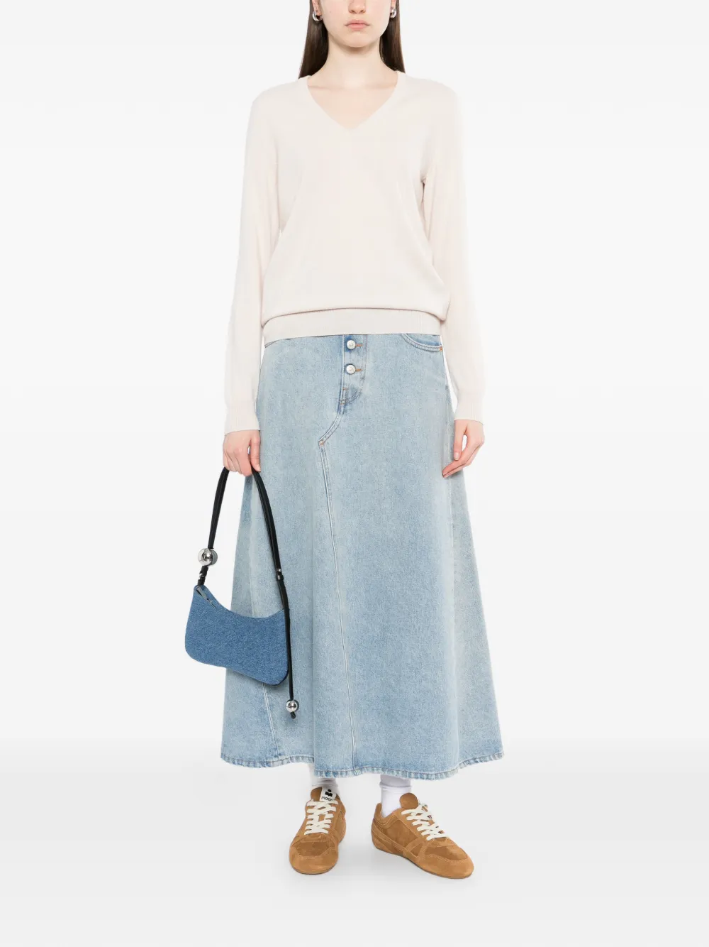  N.peal Phoebe V-neck Jumper - Neutrals 