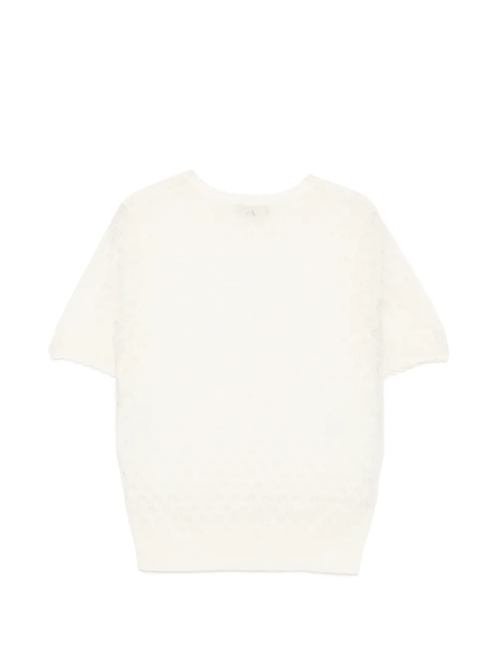  N.peal Milly Lace Stitch T-shirt - Neutrals 
