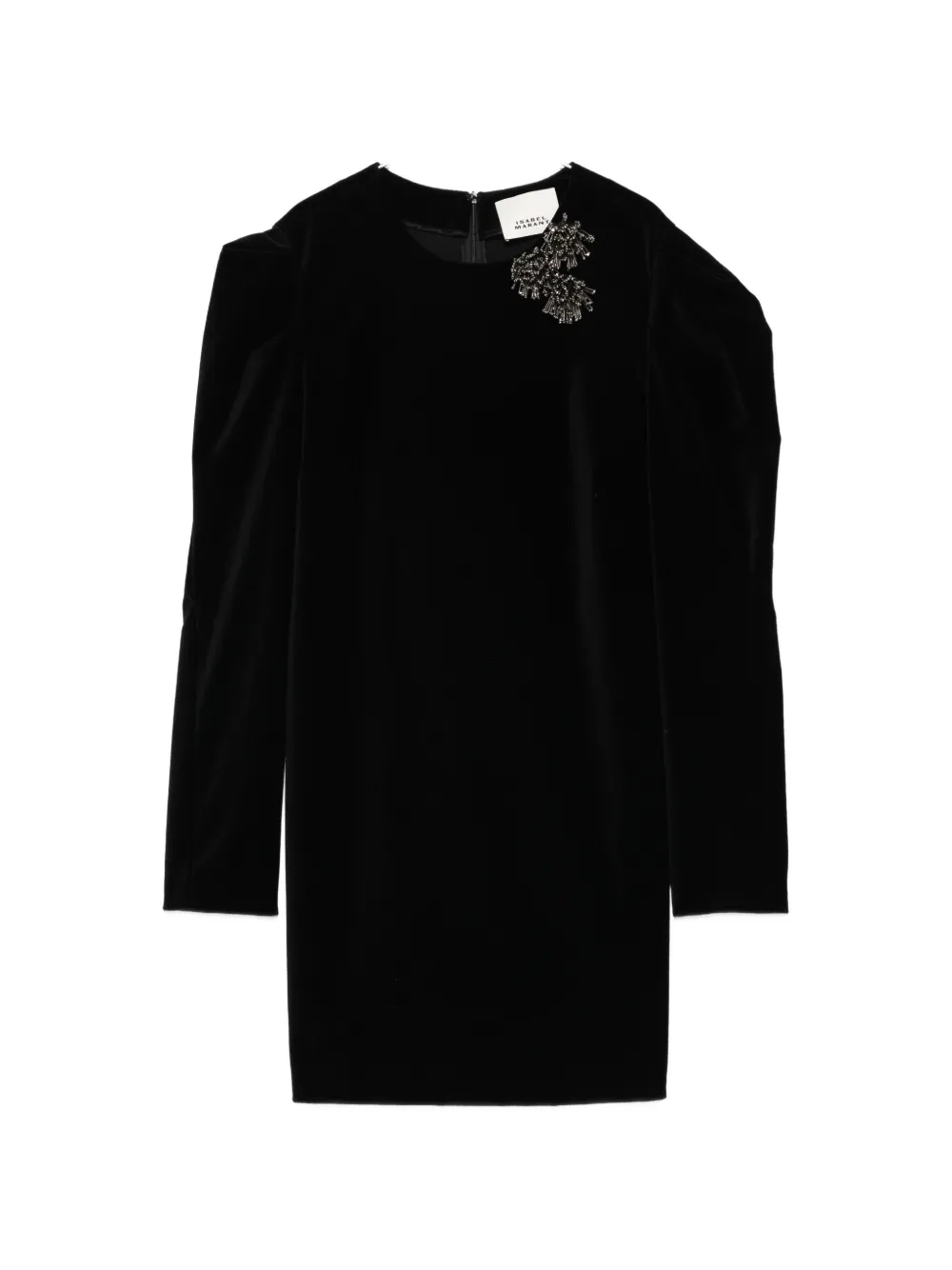 ISABEL MARANT Danee embellished puff-sleeve mini dress - Nero