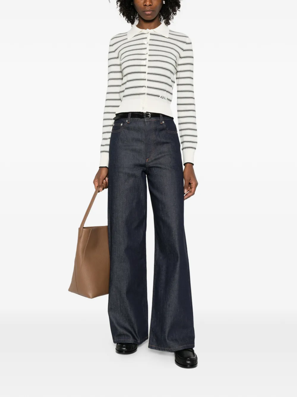 polo-collar cardigan