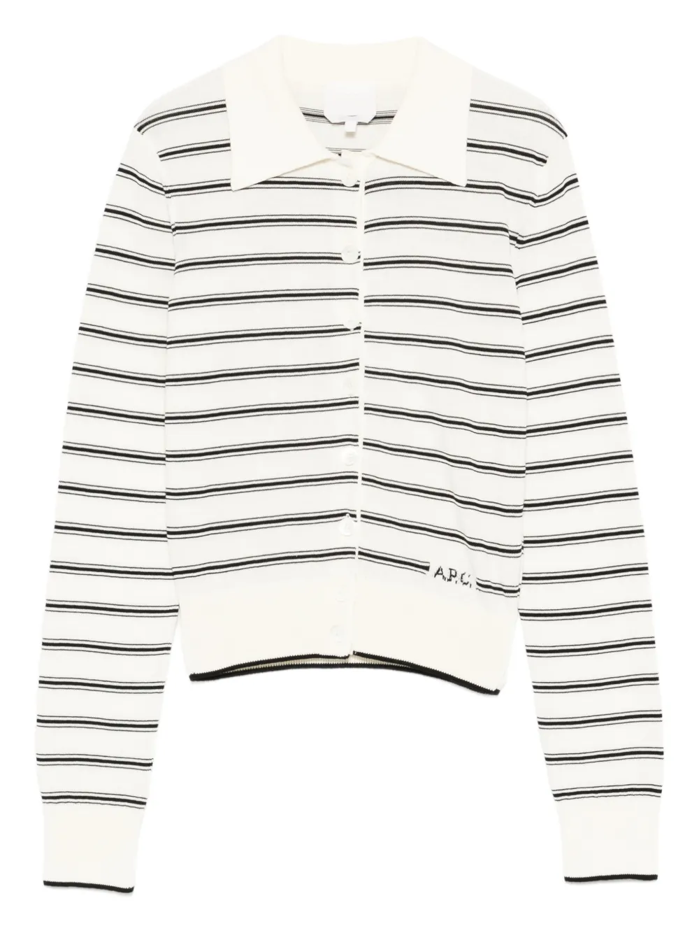 A.P.C. polo-collar cardigan - White
