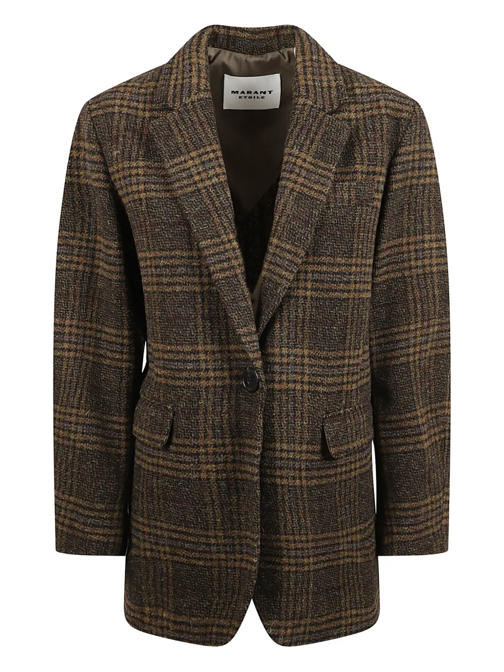 ISABEL MARANT Gesina checked single-button blazer | Green | Image 1