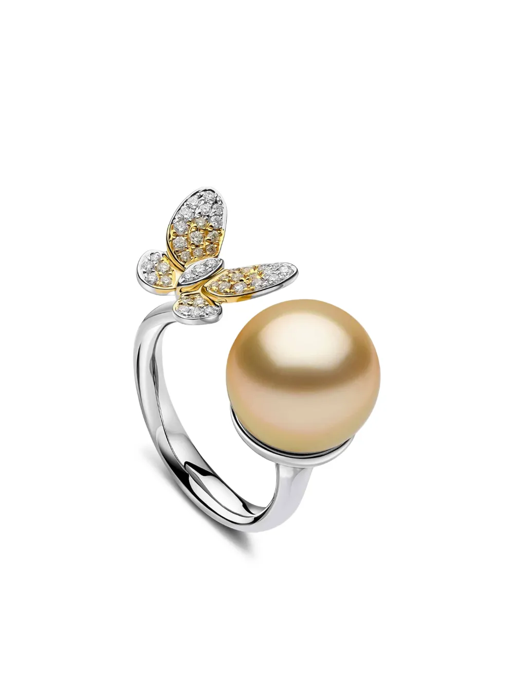 Yoko London Sunrise diamond and pearl ring - Argento
