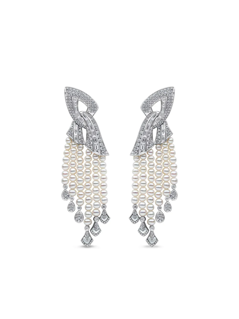 Yoko London Cleopatra pearl and diamond earrings - Argento