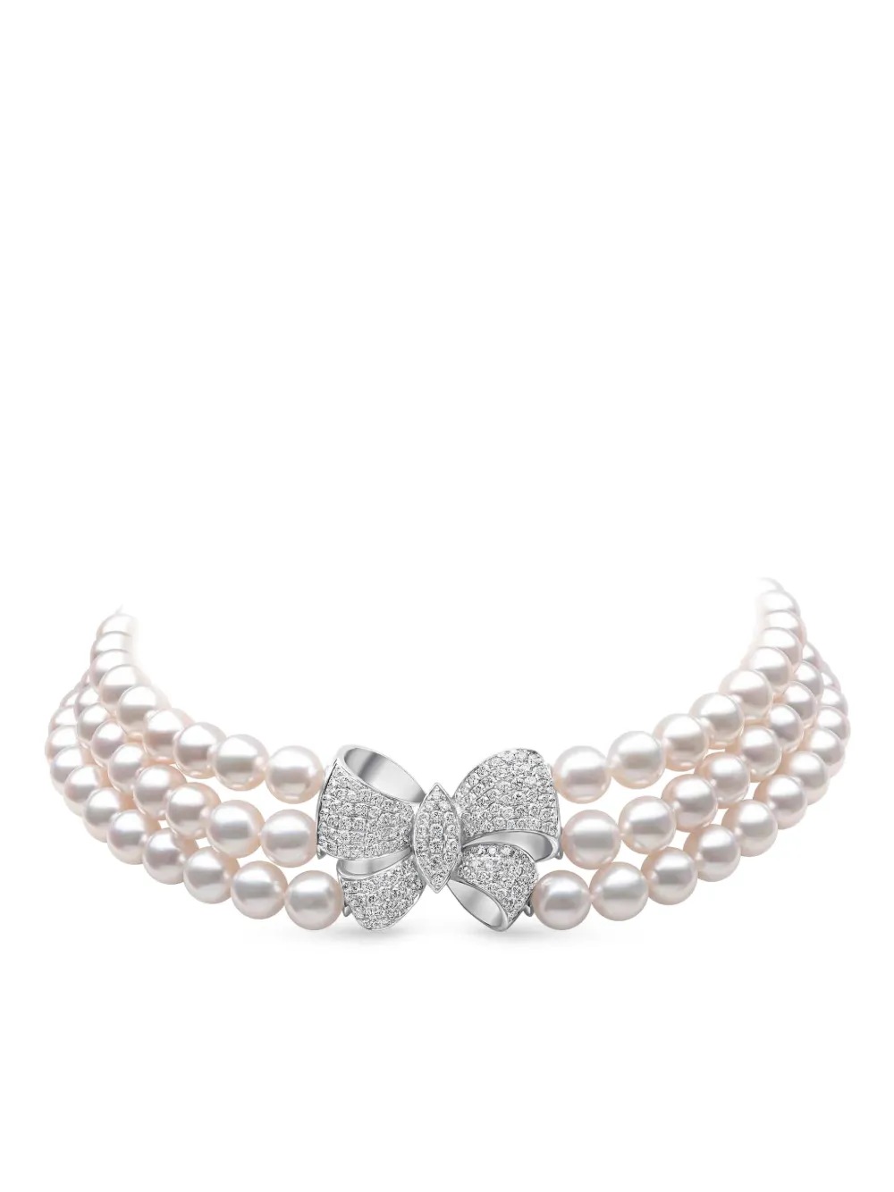 Yoko London Contessa diamond and pearl choker - Argento