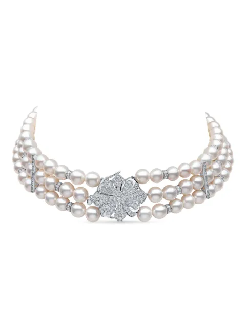 Yoko London Classic diamond and pearl choker