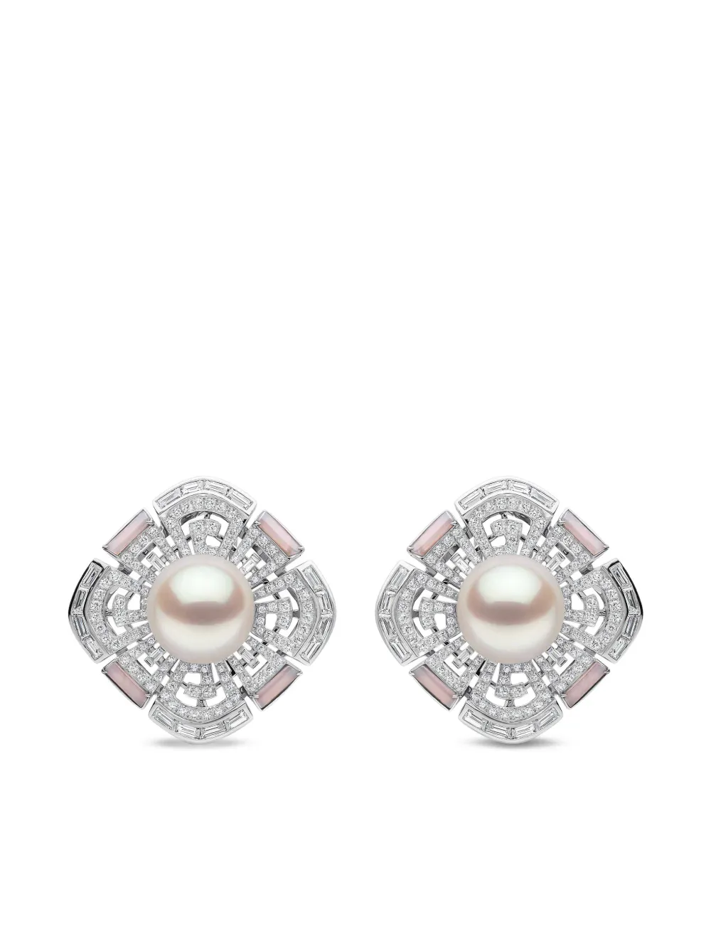 Yoko London Cleopatra pearl and diamond earrings - Argento