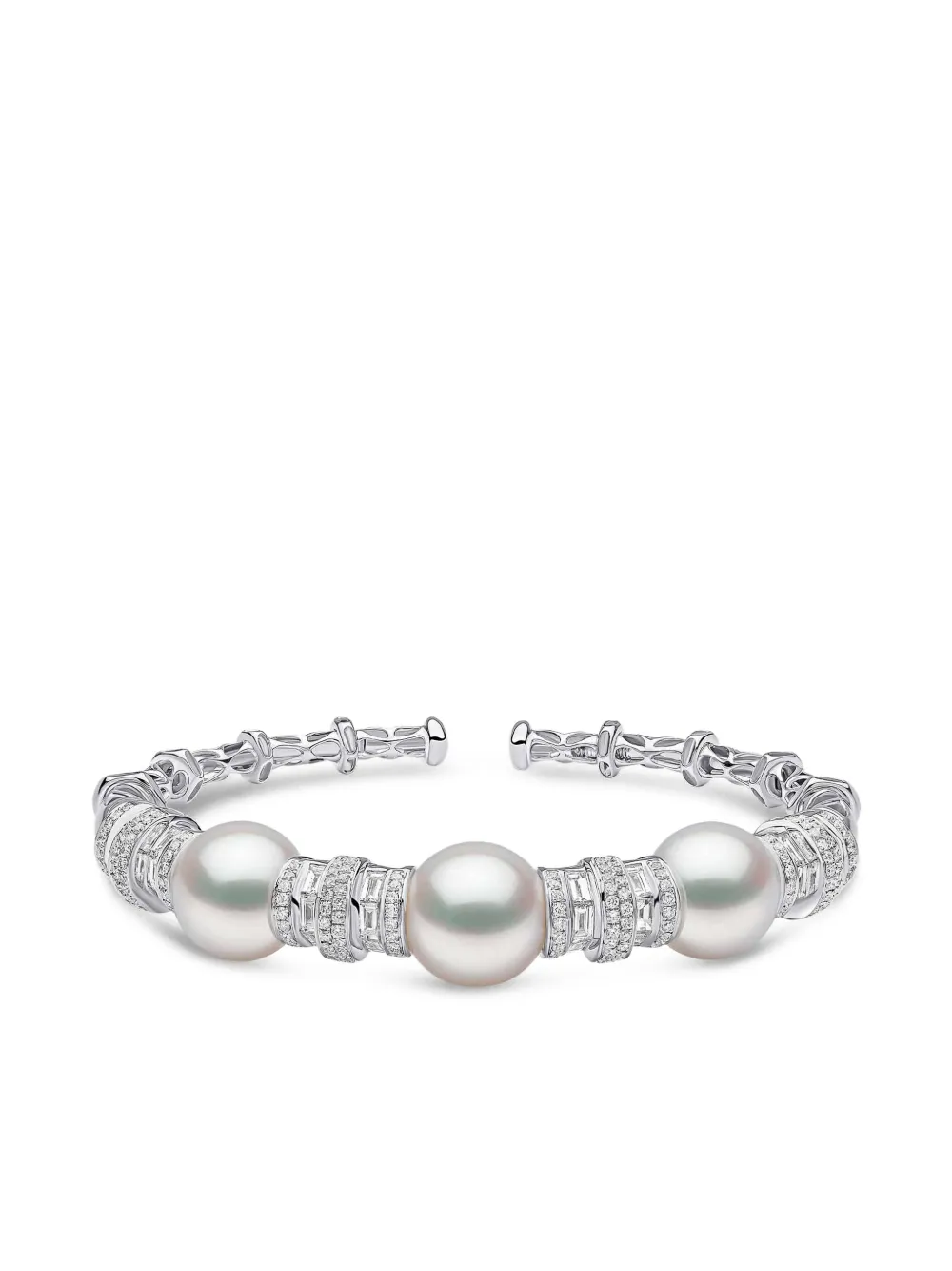 Yoko London Starlight pearl and diamond bangle - Argento