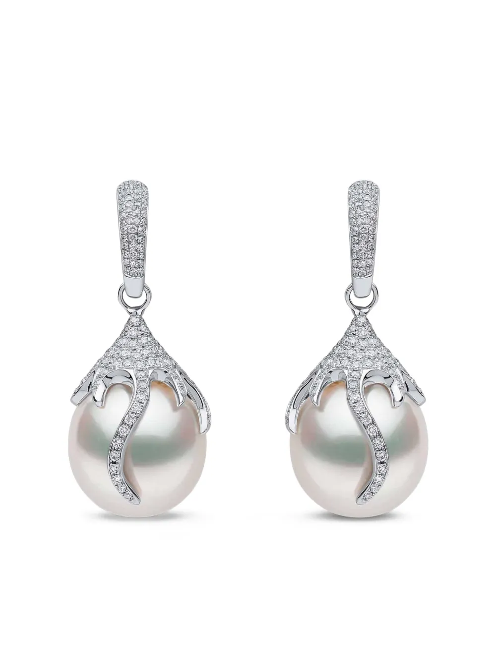 Yoko London Baroque diamond and pearl earrings - Silber