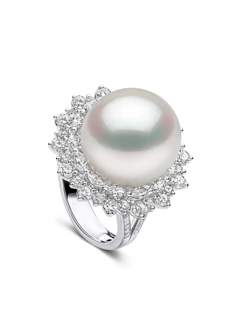 Yoko London Duchess diamond and pearl ring - Argento