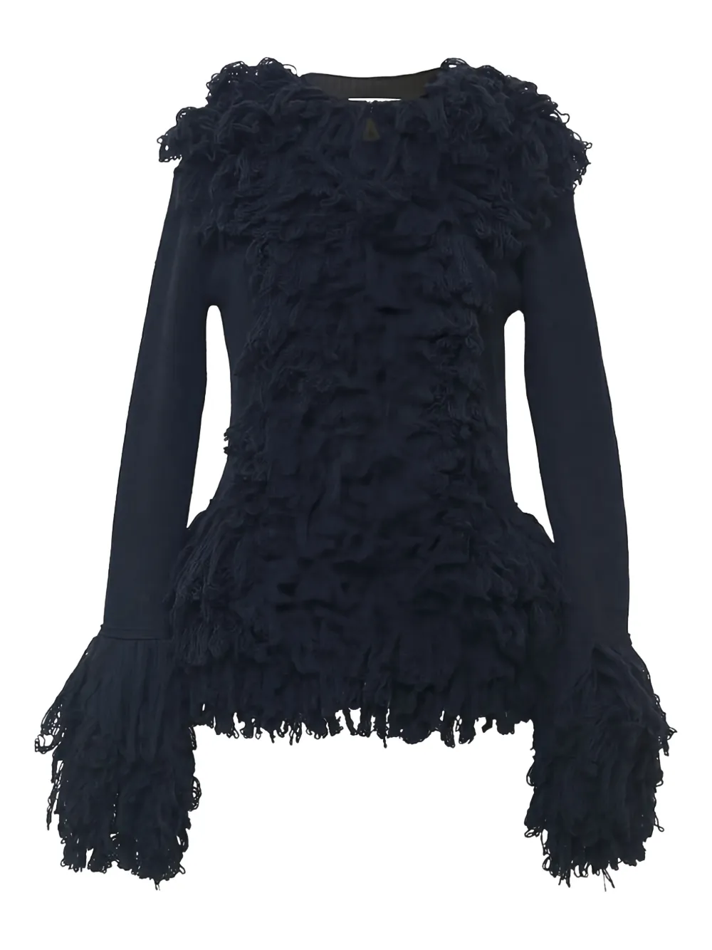 Rokh peplum fringed cardigan - Schwarz