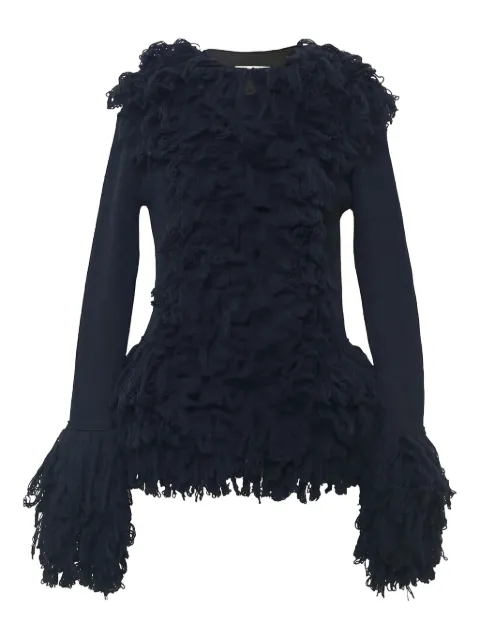 Rokh peplum fringed cardigan