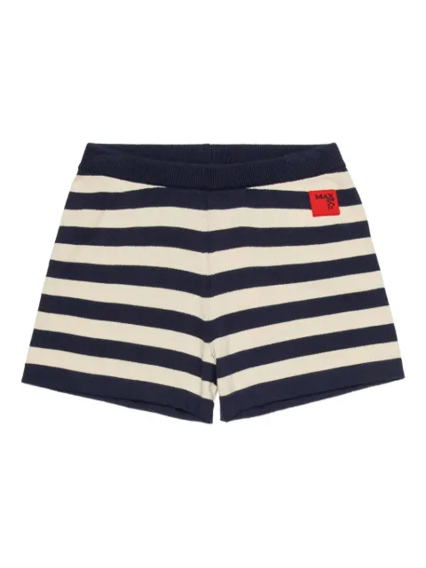 MAX&Co. Kids شورت منسوج ومخطط بشعار الماركة