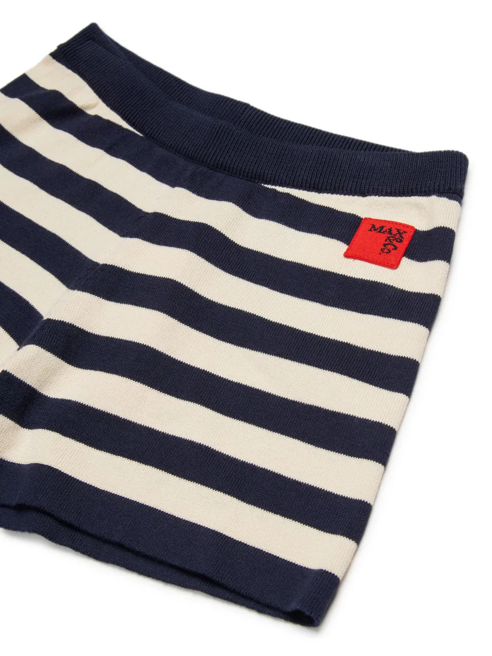  Max&co. Kids Striped Logo Knitted Shorts - Blue 