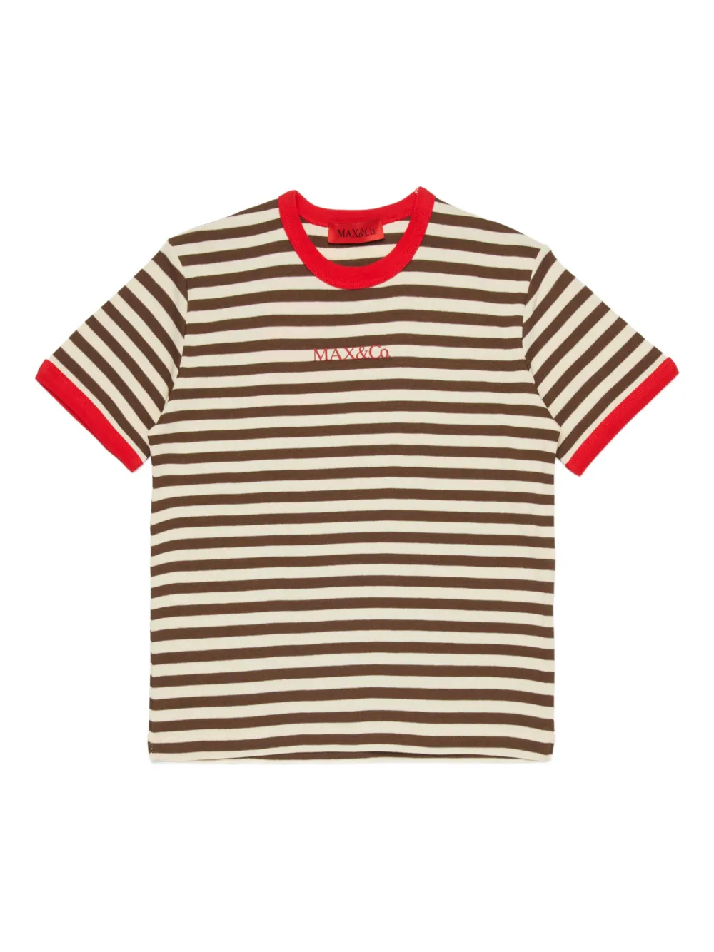 MAX&Co. Kids T-shirt con logo a righe - Toni neutri