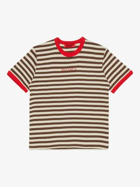 MAX&Co. Kids t-shirt rayé à logo poitrine