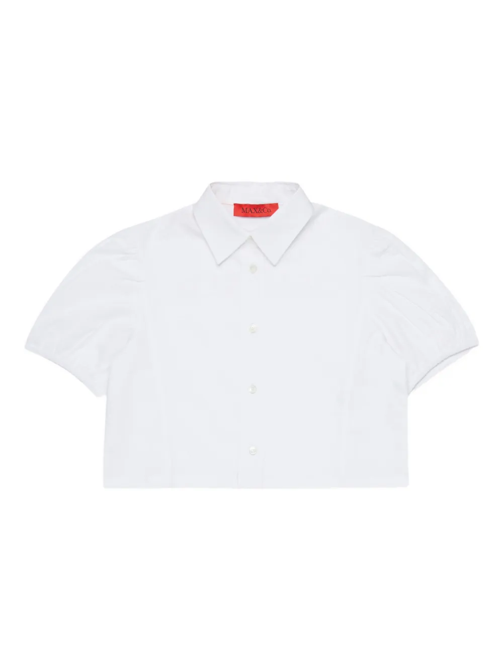 MAX&Co. Kids Camicia crop con logo - Bianco