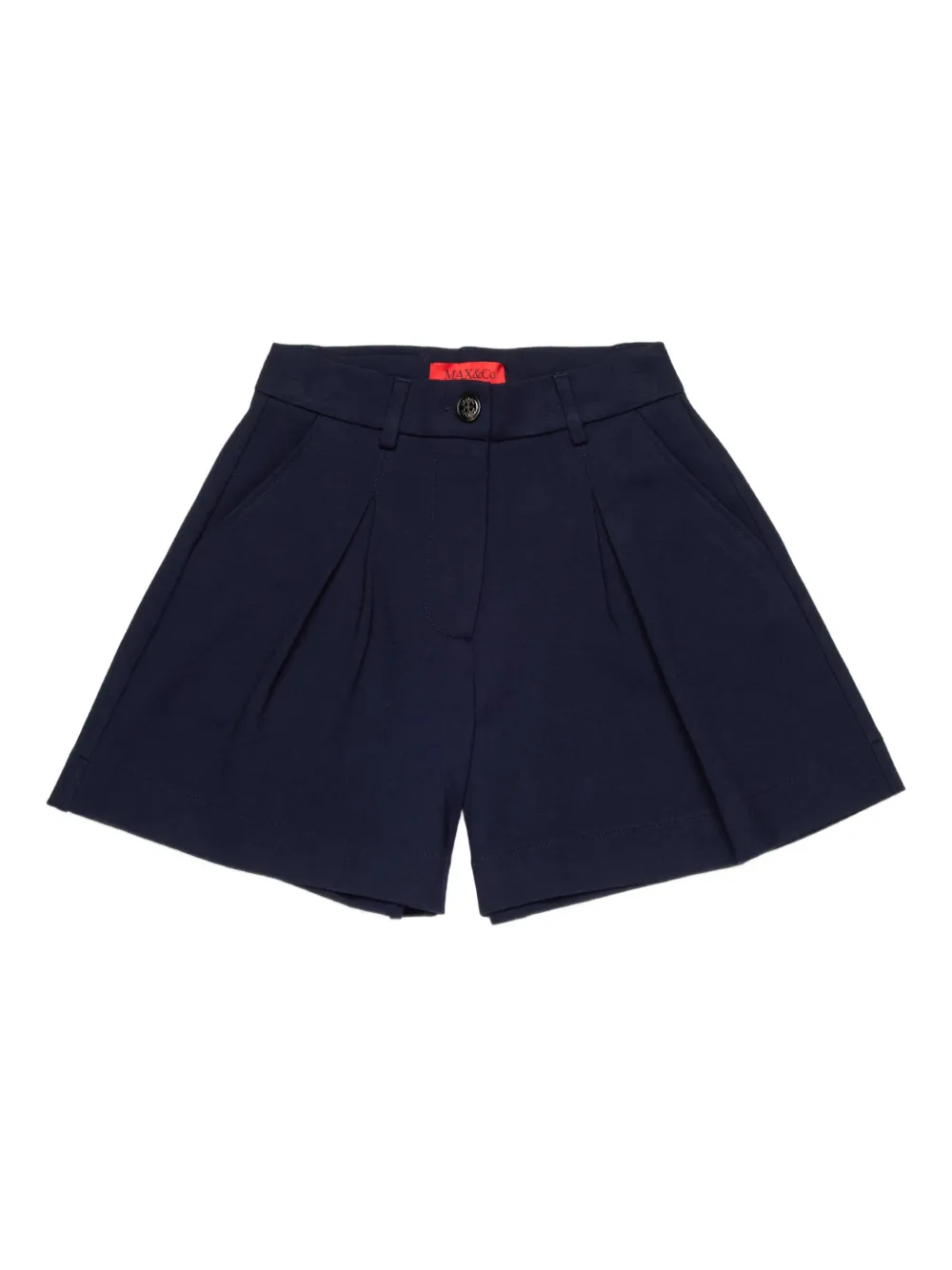MAX&Co. Kids pleated logo shorts - Blu