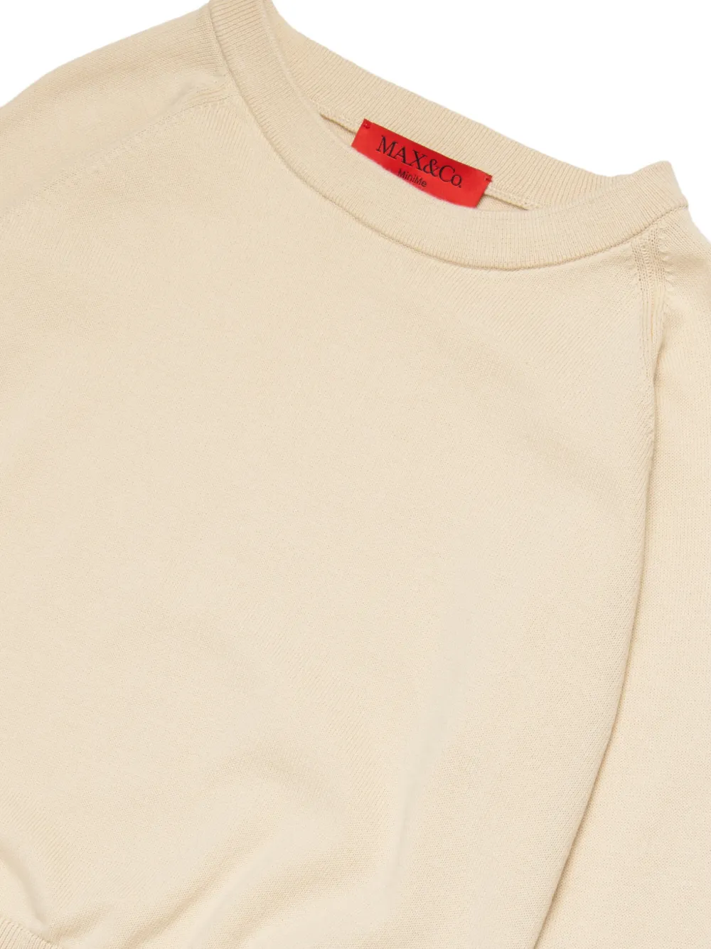 MAX&Co. Kids Trui met ronde hals en logo Beige