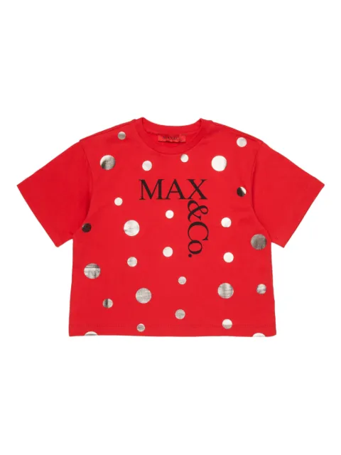 MAX&Co. Kids logo polka-dot T-shirt