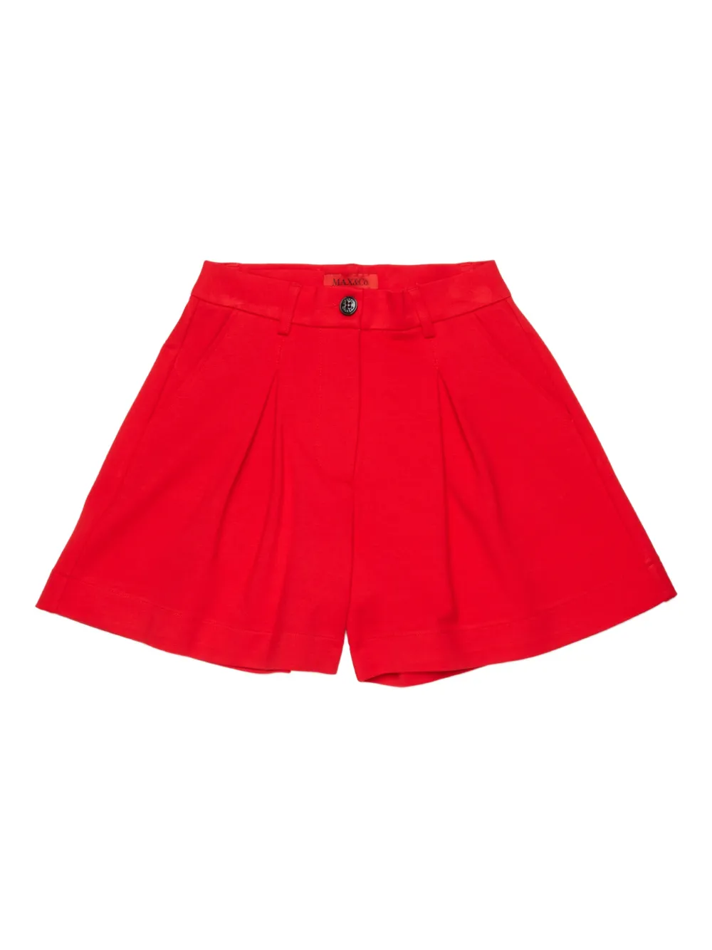 MAX&Co. Kids pleats logo-patch shorts - Rosso