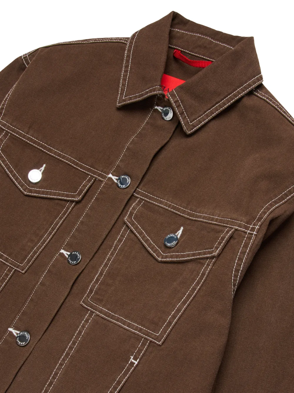 MAX&Co. Kids Denim jack met logopatch en borstzak Bruin