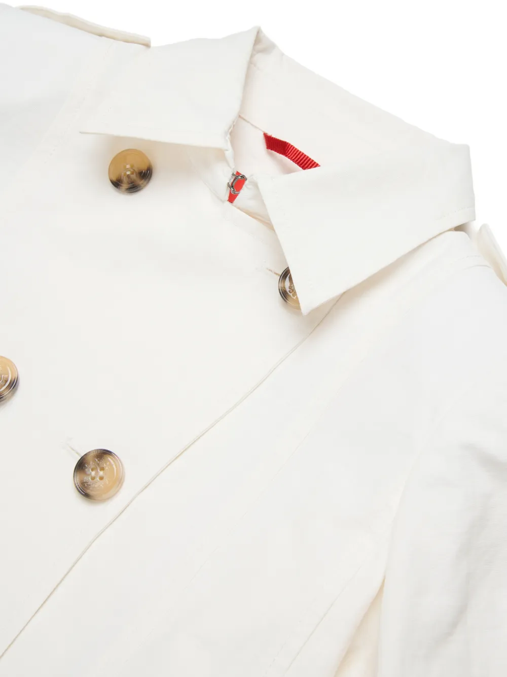  Max&co. Kids Double-breasted Belted Trench Coat - White 