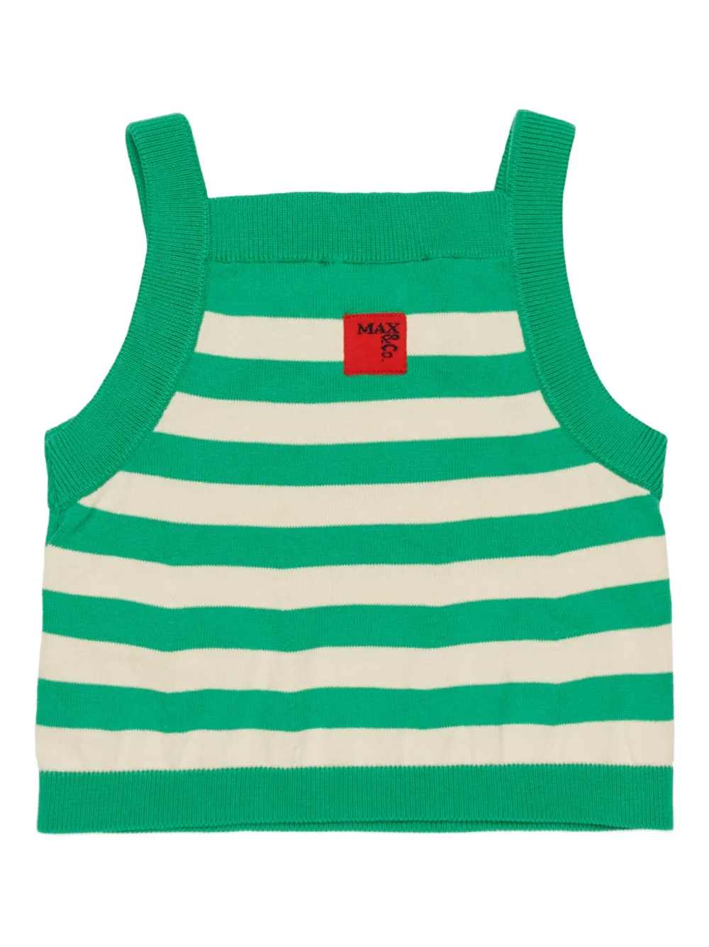 MAX&Co. Kids Gebreide top met logodetail en strepen Groen